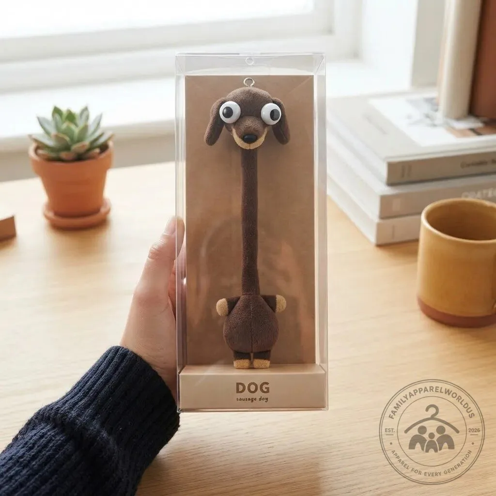 Cute Long Neck Sausage Dog Plush Bag Charm
