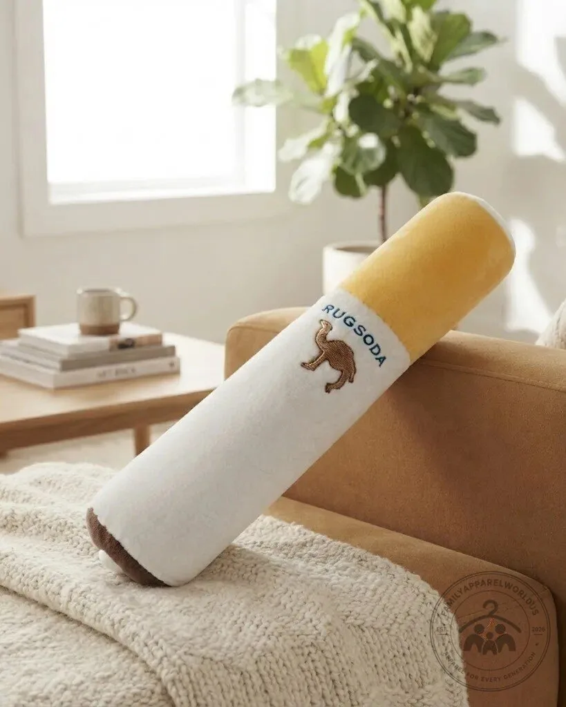 Funny Cigarette Shape Plush Pillow 9 Funny Cigarette Shape Plush Pillow product design shown in a detailed view