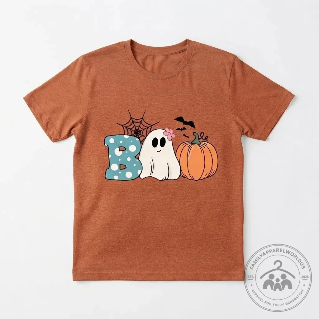 Cute Spooky Boo Ghost Pumpkin Halloween T-Shirt