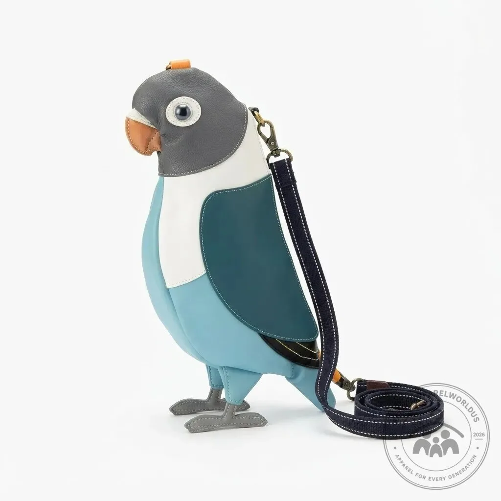 Quirky Parrot Crossbody Bag 9 Quirky Parrot Crossbody Bag product design shown in a detailed view