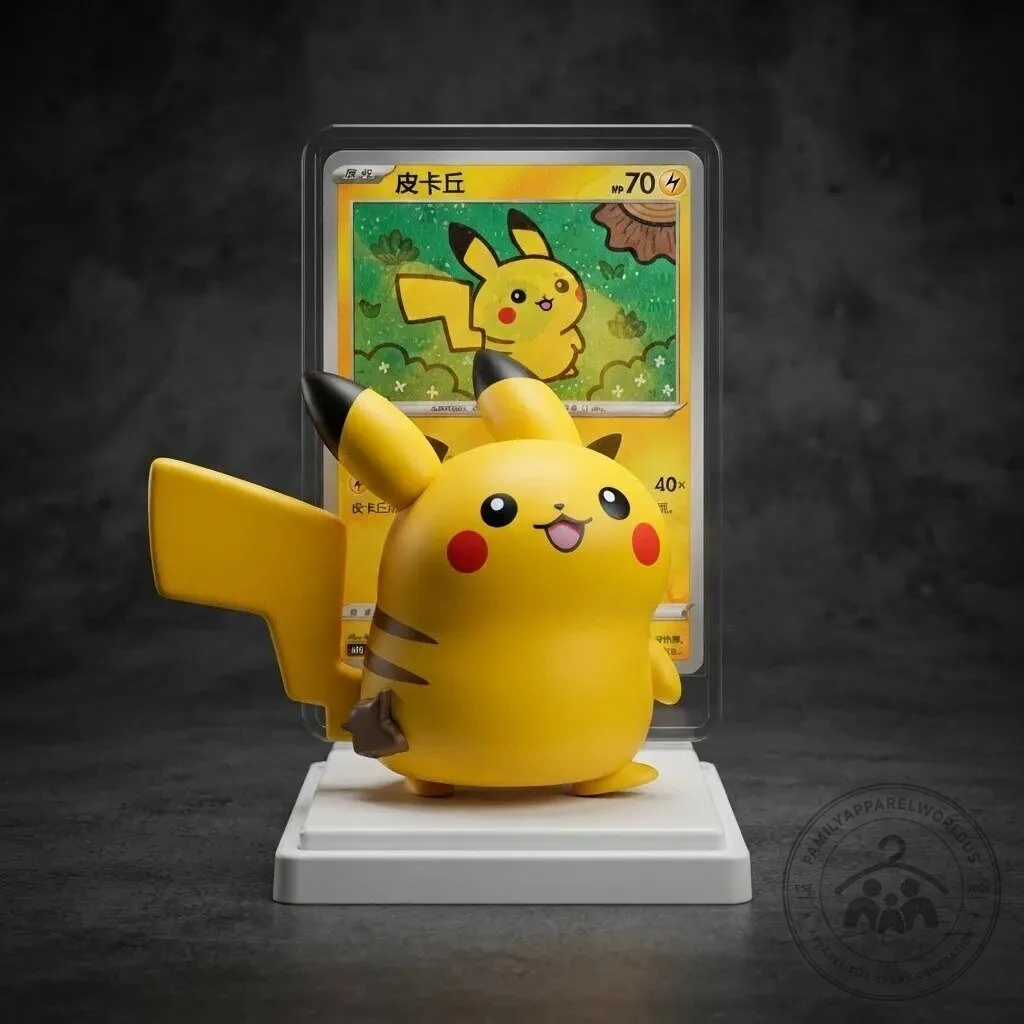 Cute Pikachu Anime Action Figure with Pokemon Card
