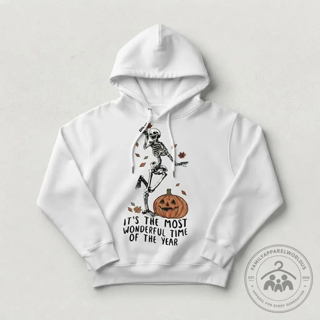 Halloween Spooky Skeleton Dancing Pumpkin Graphic T-Shirt 11 Halloween Spooky Skeleton Dancing Pumpkin Graphic T-Shirt product design shown in a detailed view