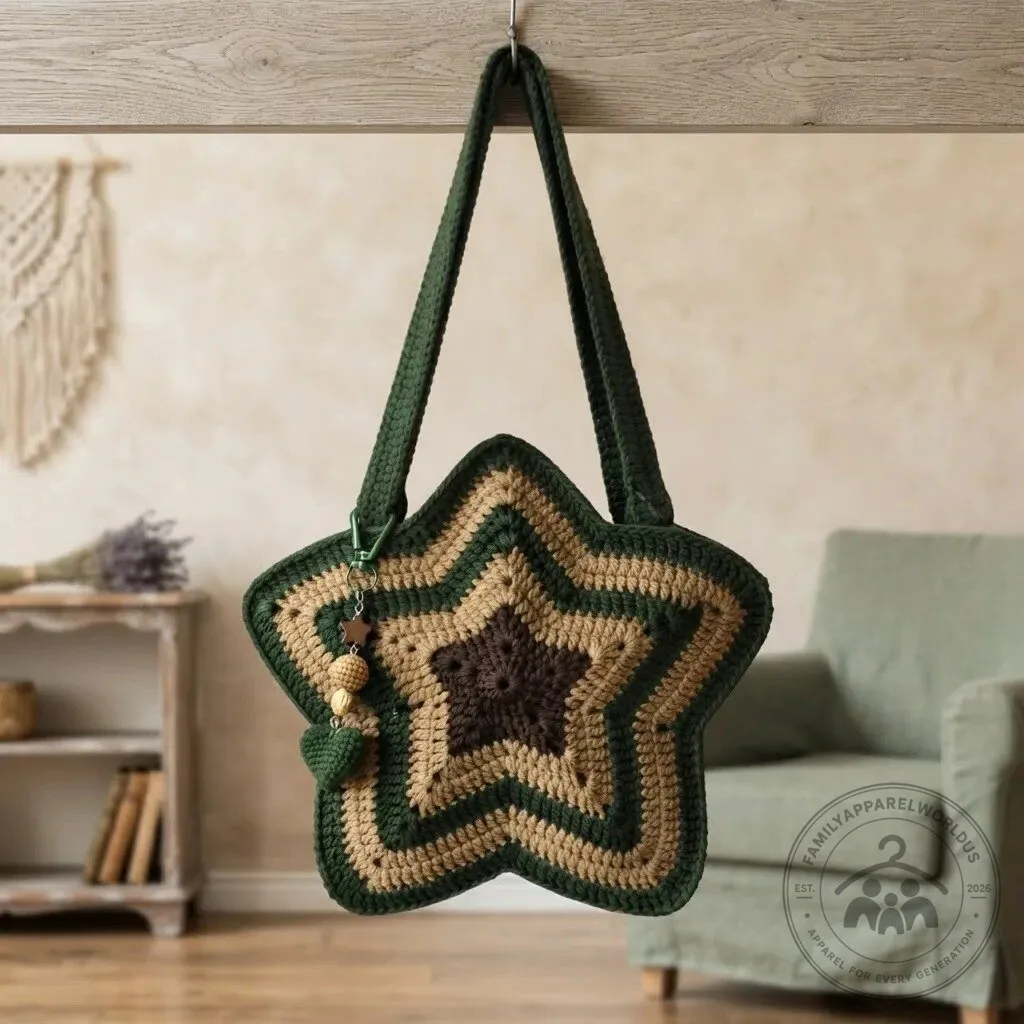Y2K Aesthetic Crochet Star Tote Shoulder Bag with Cute Charm 8 Y2K Aesthetic Crochet Star Tote Shoulder Bag with Cute Charm product design shown in a detailed view
