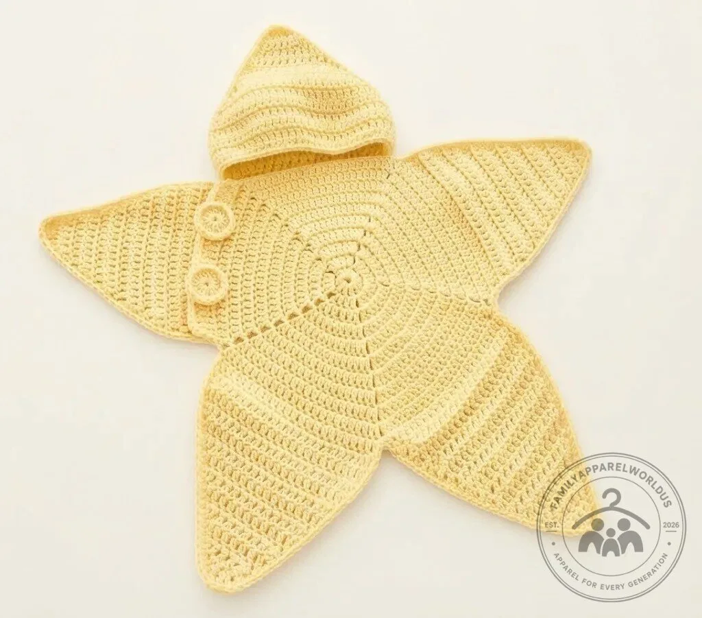 Cute Crochet Starfish Baby Onesie Sleeping Bag 10 Cute Crochet Starfish Baby Onesie Sleeping Bag product design shown in a detailed view