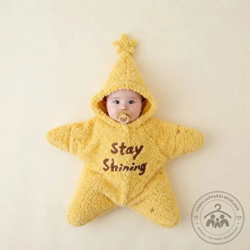 Cute Fluffy Star-Shaped Newborn Baby Onesie Sleeping Bag 9 Cute Fluffy Star-Shaped Newborn Baby Onesie Sleeping Bag product design shown in a detailed view