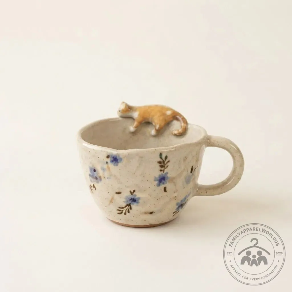 Cute Sleepy Orange Cat Coffee Mug Gift for Cat Lovers