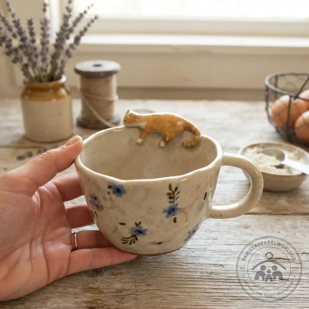 Cute Sleepy Orange Cat Coffee Mug Gift for Cat Lovers 9 Cute Sleepy Orange Cat Coffee Mug Gift for Cat Lovers product design shown in a detailed view