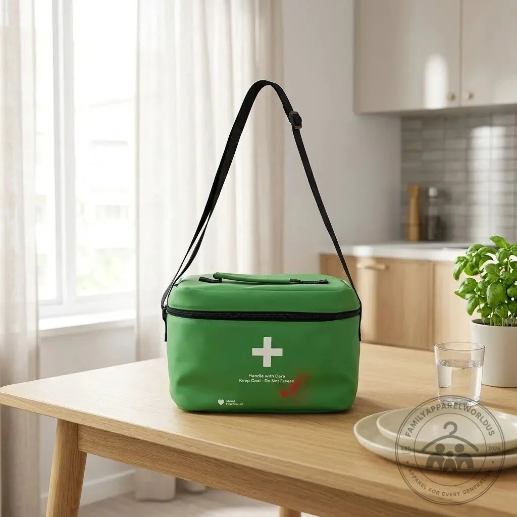 Resident Evil Green Medical Popcorn Cooler Bag 11 Resident Evil Green Medical Popcorn Cooler Bag product design shown in a detailed view