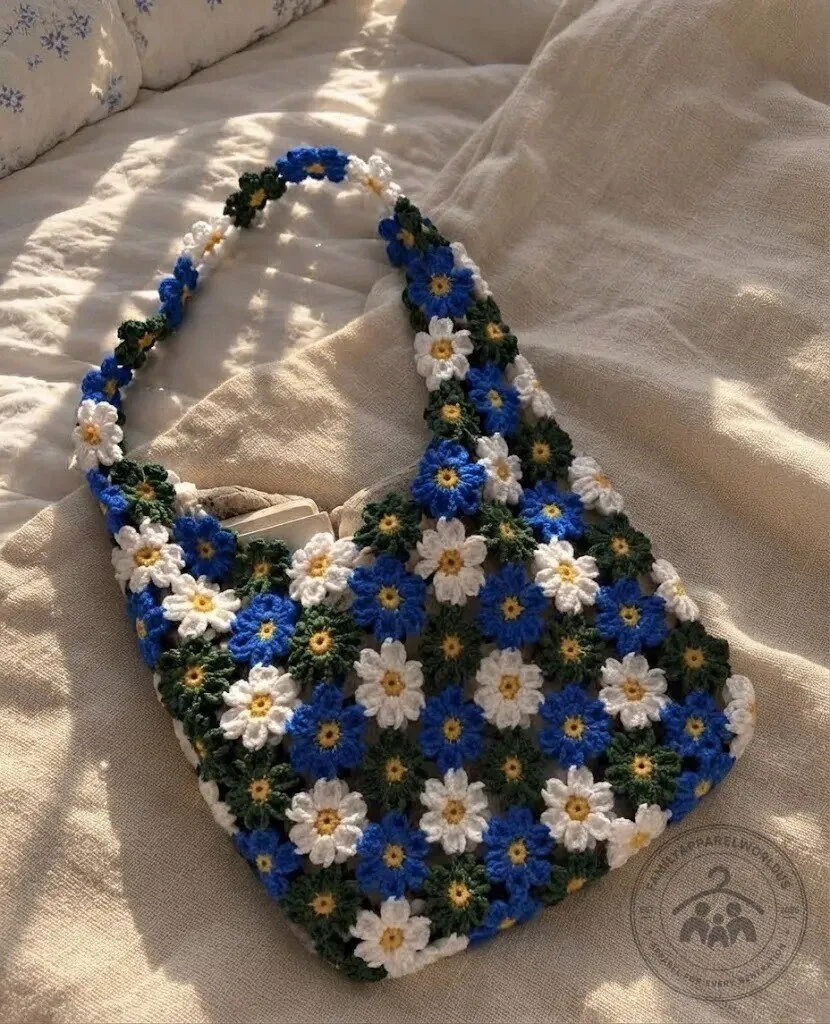 Chic Floral Aesthetic Crochet Flower Tote Bag 3 Chic Floral Aesthetic Crochet Flower Tote Bag