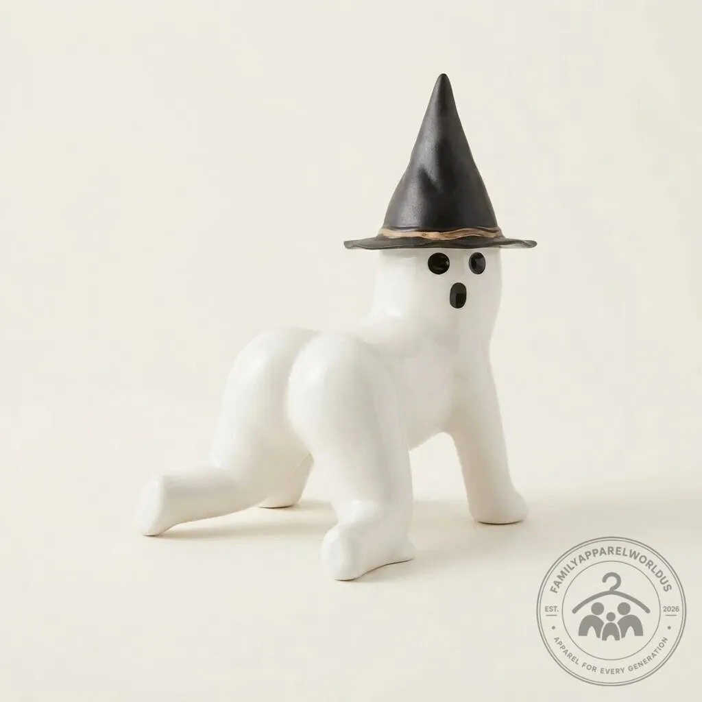 Halloween Funny Spooky Big Booty Ghost Figurine with Witch Hat 8 Halloween Funny Spooky Big Booty Ghost Figurine with Witch Hat product design shown in a detailed view