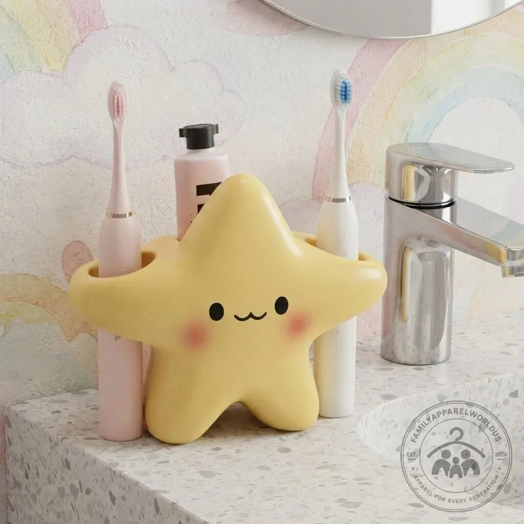 Cute Star Toothbrush Holder 7 Cute Star Toothbrush Holder product design shown in a detailed view