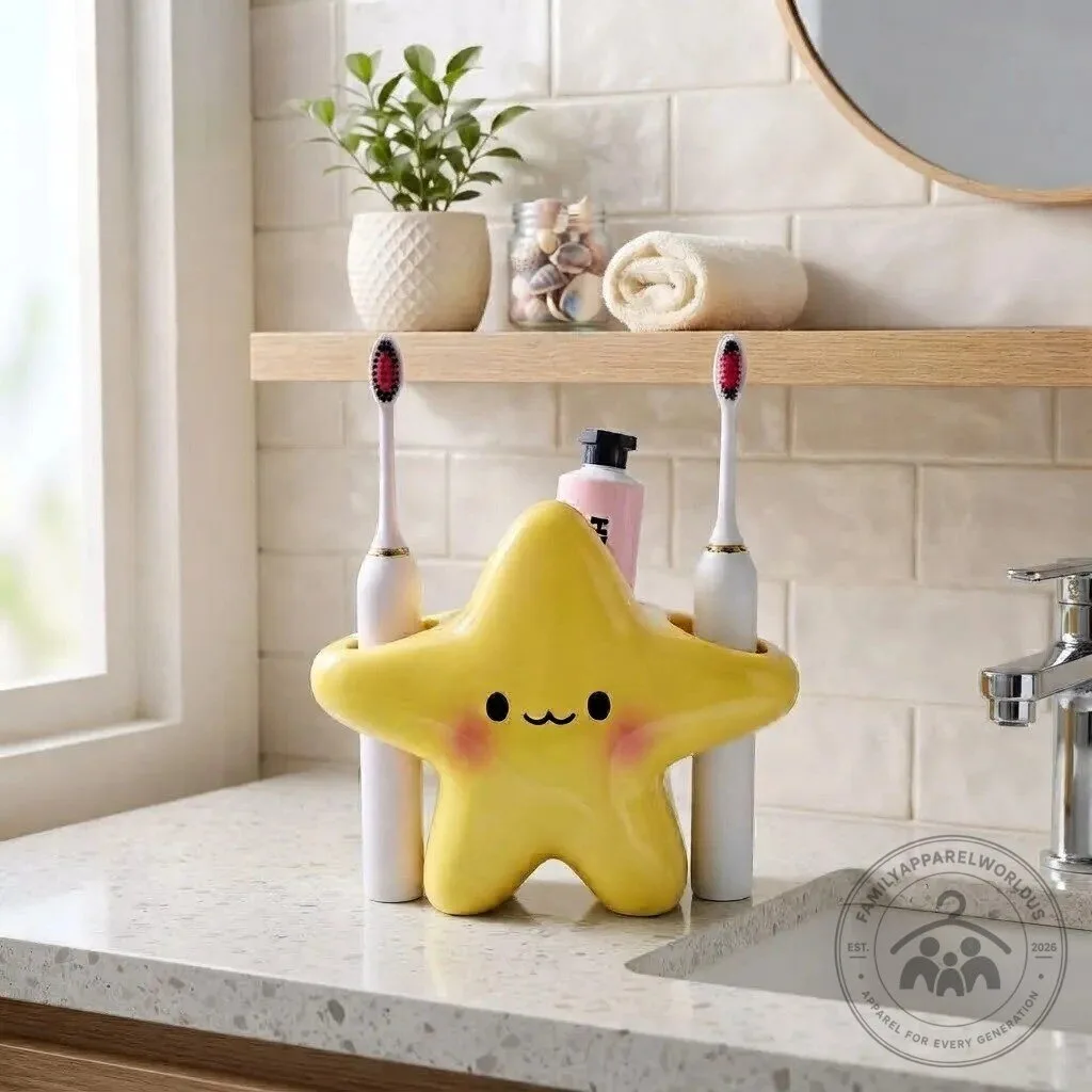 Cute Star Toothbrush Holder 8 Cute Star Toothbrush Holder product design shown in a detailed view