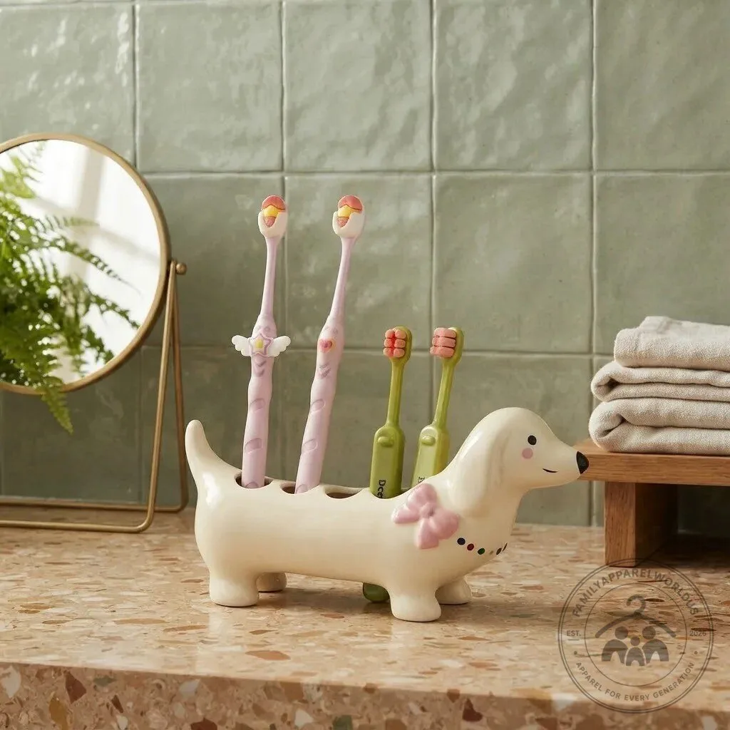 Cute Dachshund Toothbrush Holder 8 Cute Dachshund Toothbrush Holder product design shown in a detailed view