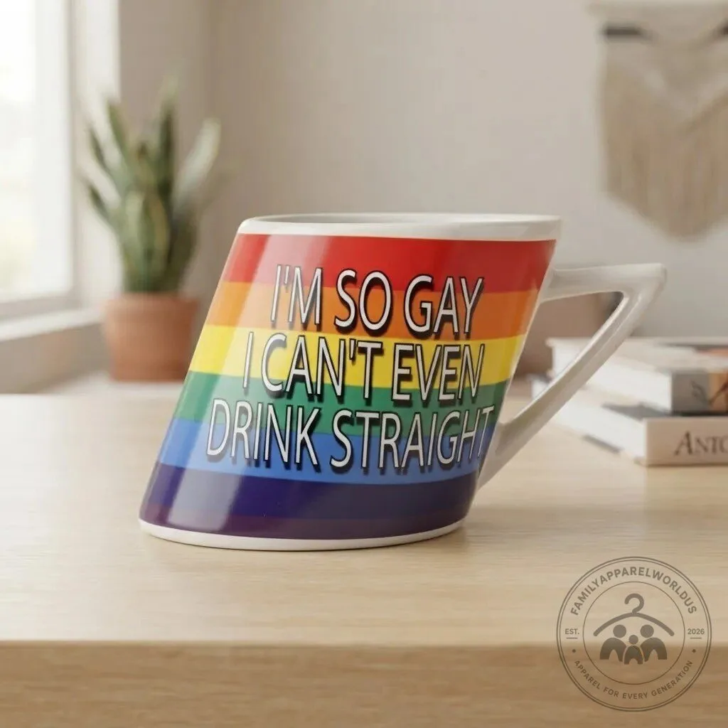 Im So Gay I Cant Even Drink Straight Slanted Rainbow Coffee Mug