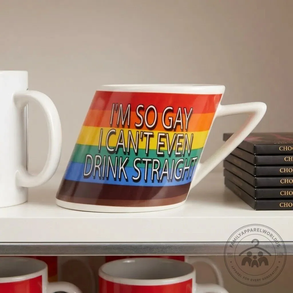 Im So Gay I Cant Even Drink Straight Slanted Rainbow Coffee Mug 9 Im So Gay I Cant Even Drink Straight Slanted Rainbow Coffee Mug product design shown in a detailed view