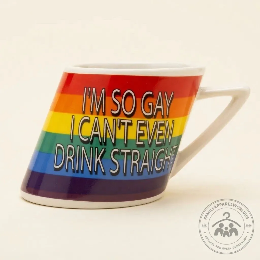 Im So Gay I Cant Even Drink Straight Slanted Rainbow Coffee Mug 10 Im So Gay I Cant Even Drink Straight Slanted Rainbow Coffee Mug product design shown in a detailed view