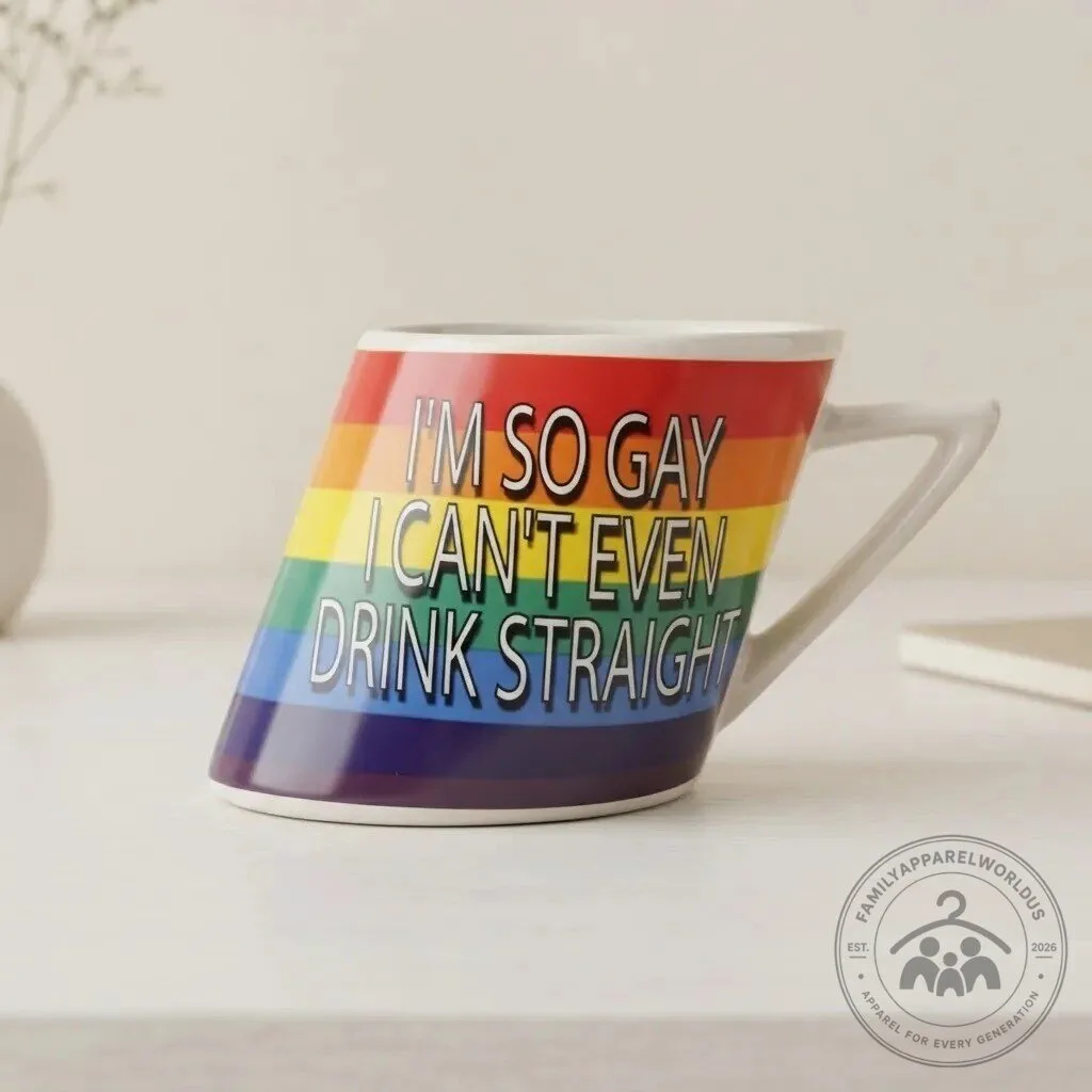 Im So Gay I Cant Even Drink Straight Slanted Rainbow Coffee Mug 11 Im So Gay I Cant Even Drink Straight Slanted Rainbow Coffee Mug product design shown in a detailed view