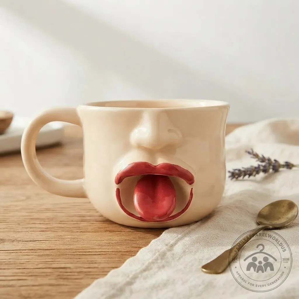 Funny Tongue Out Face Mug 10 Funny Tongue Out Face Mug product design shown in a detailed view