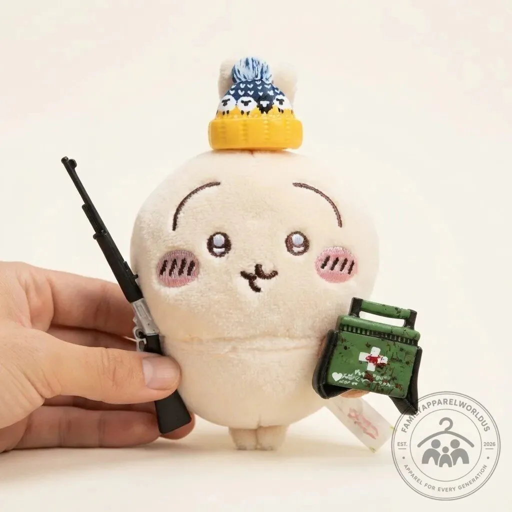 Resident Evil Chiikawa Stuffed Toy Keychain 9 Resident Evil Chiikawa Stuffed Toy Keychain product design shown in a detailed view