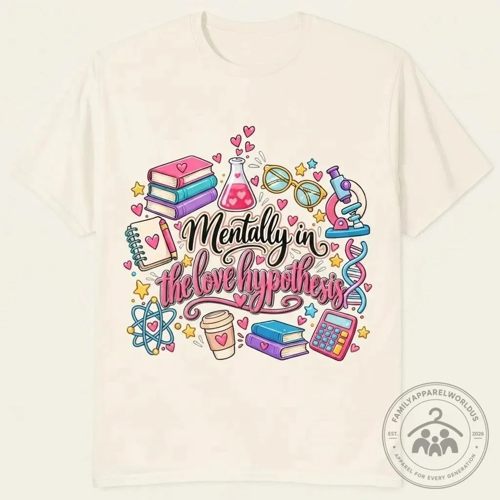 The Love Hypothesis Bookish T-Shirt 11 The Love Hypothesis Bookish T-Shirt product design shown in a detailed view