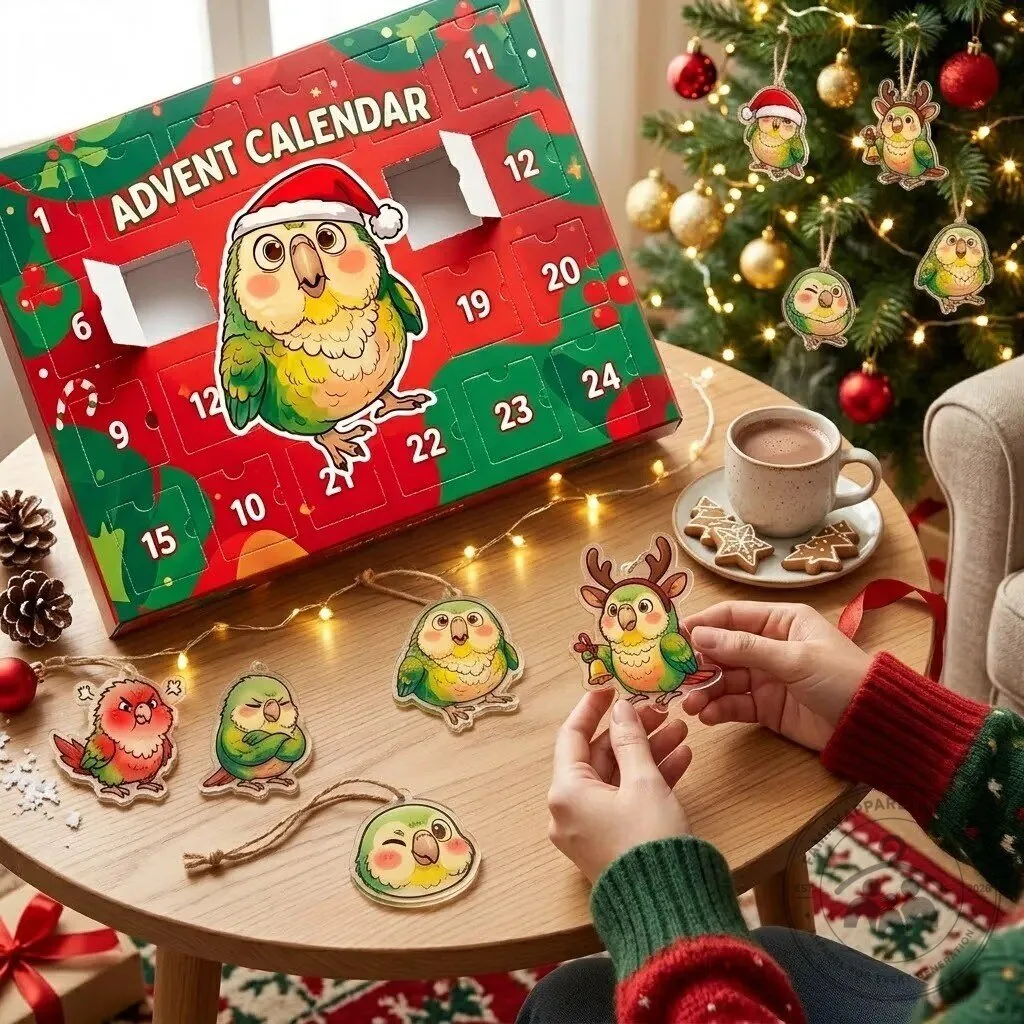 Funny Parrot Christmas Advent Calendar 2026 2D 8 Funny Parrot Christmas Advent Calendar 2026 product design shown in a detailed view