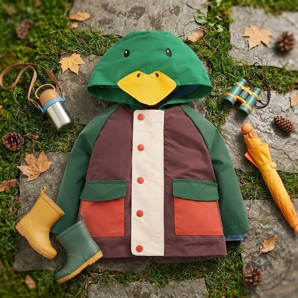 Cute Duck Kids 3-in-1 Shower Resistant Coat