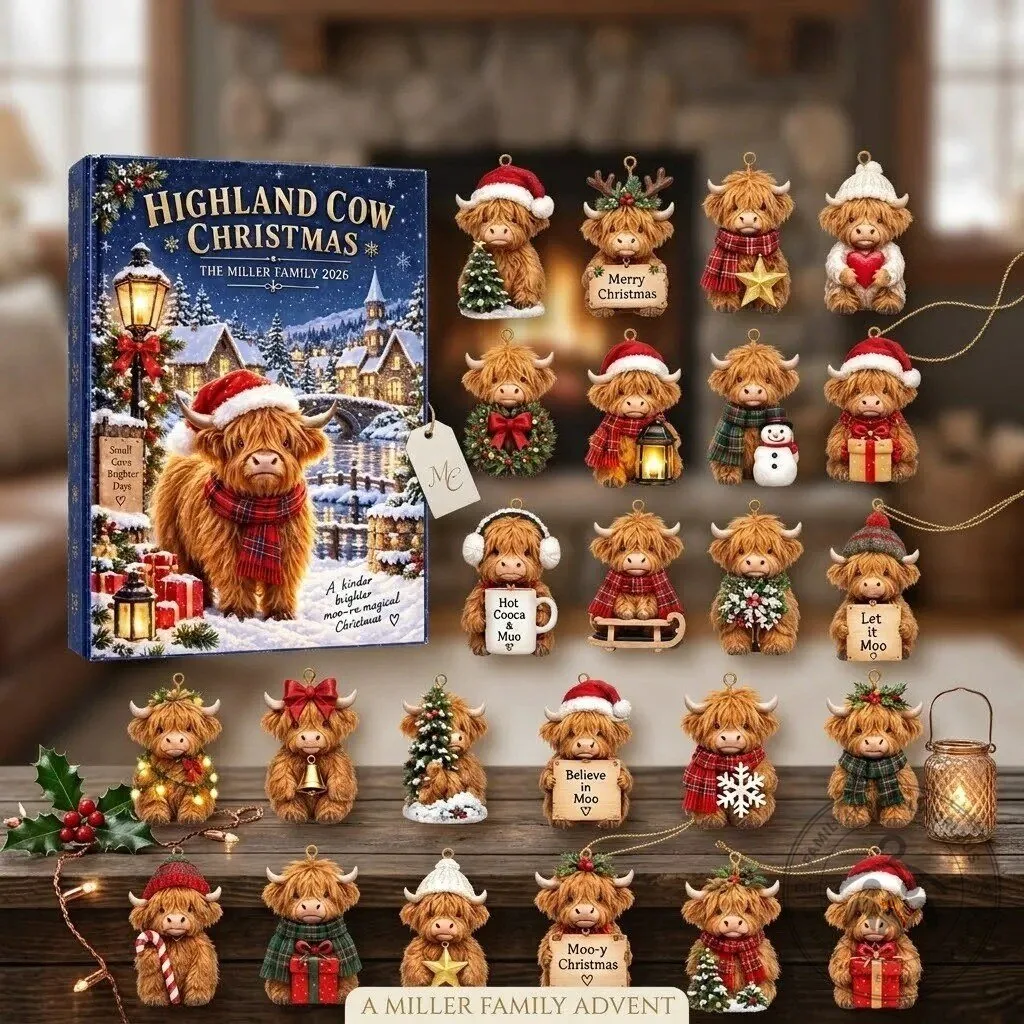 Highland Cow Christmas Advent Calendar 2026