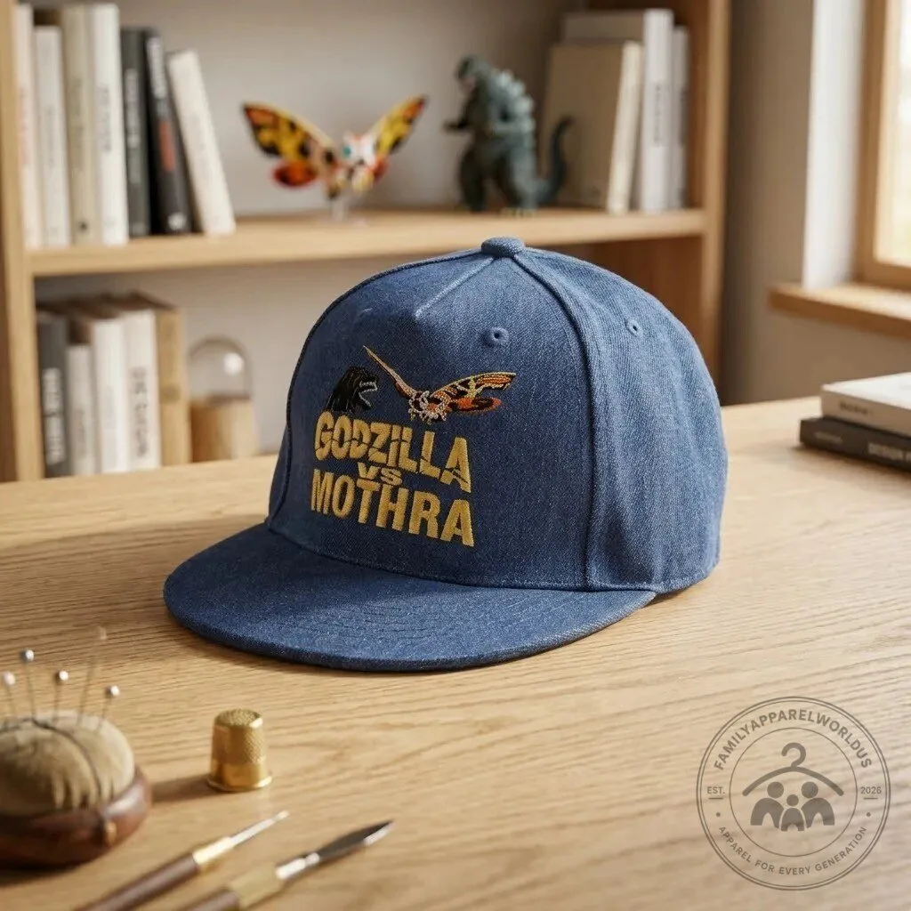 Godzilla vs Mothra Vintage Denim Snapback Hat