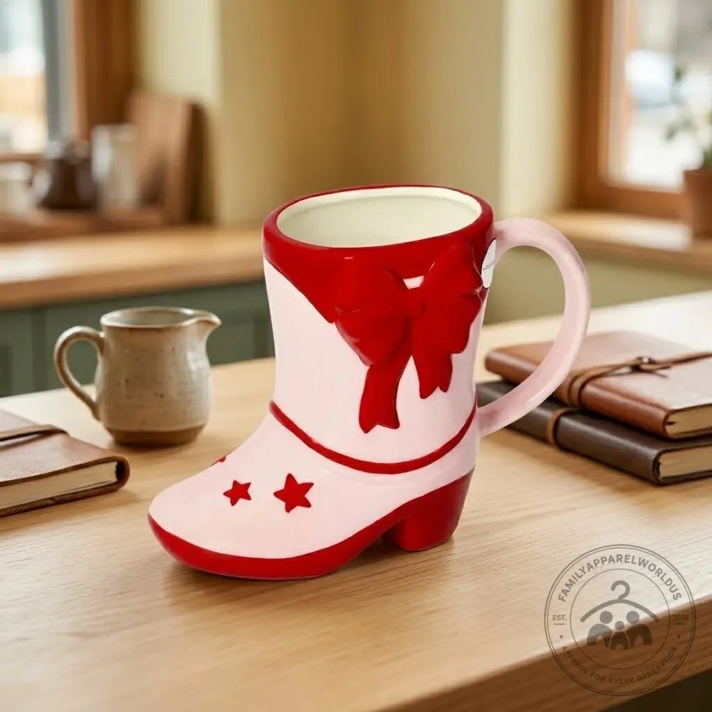 Coquette Pink Cowgirl Boot Mug 4 Coquette Pink Cowgirl Boot Mug