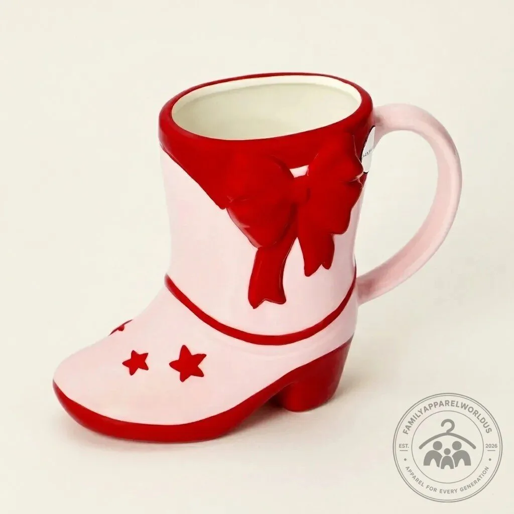 Coquette Pink Cowgirl Boot Mug 11 Coquette Pink Cowgirl Boot Mug product design shown in a detailed view
