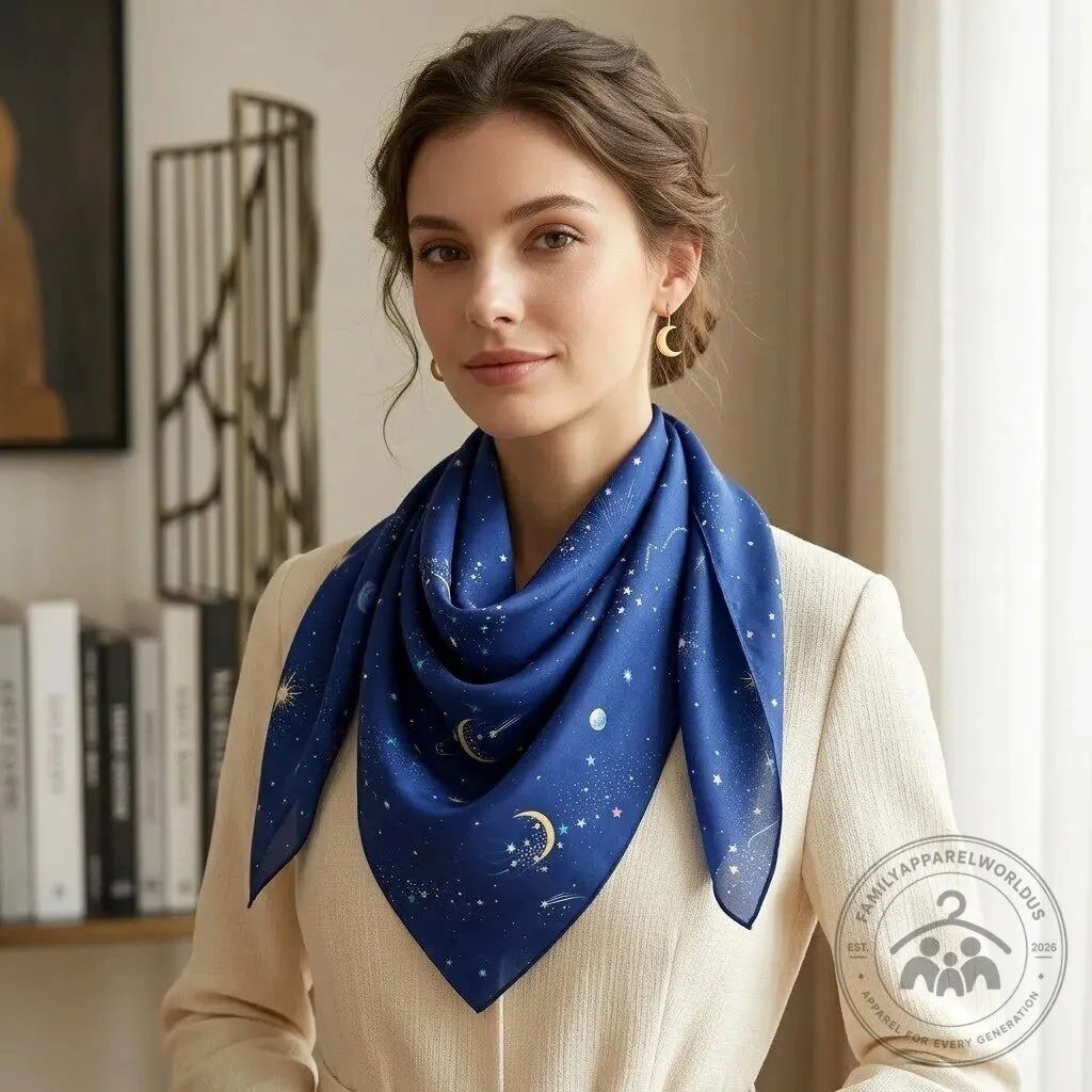 Moon Star Celestial Scarf 8 Moon Star Celestial Scarf product design shown in a detailed view