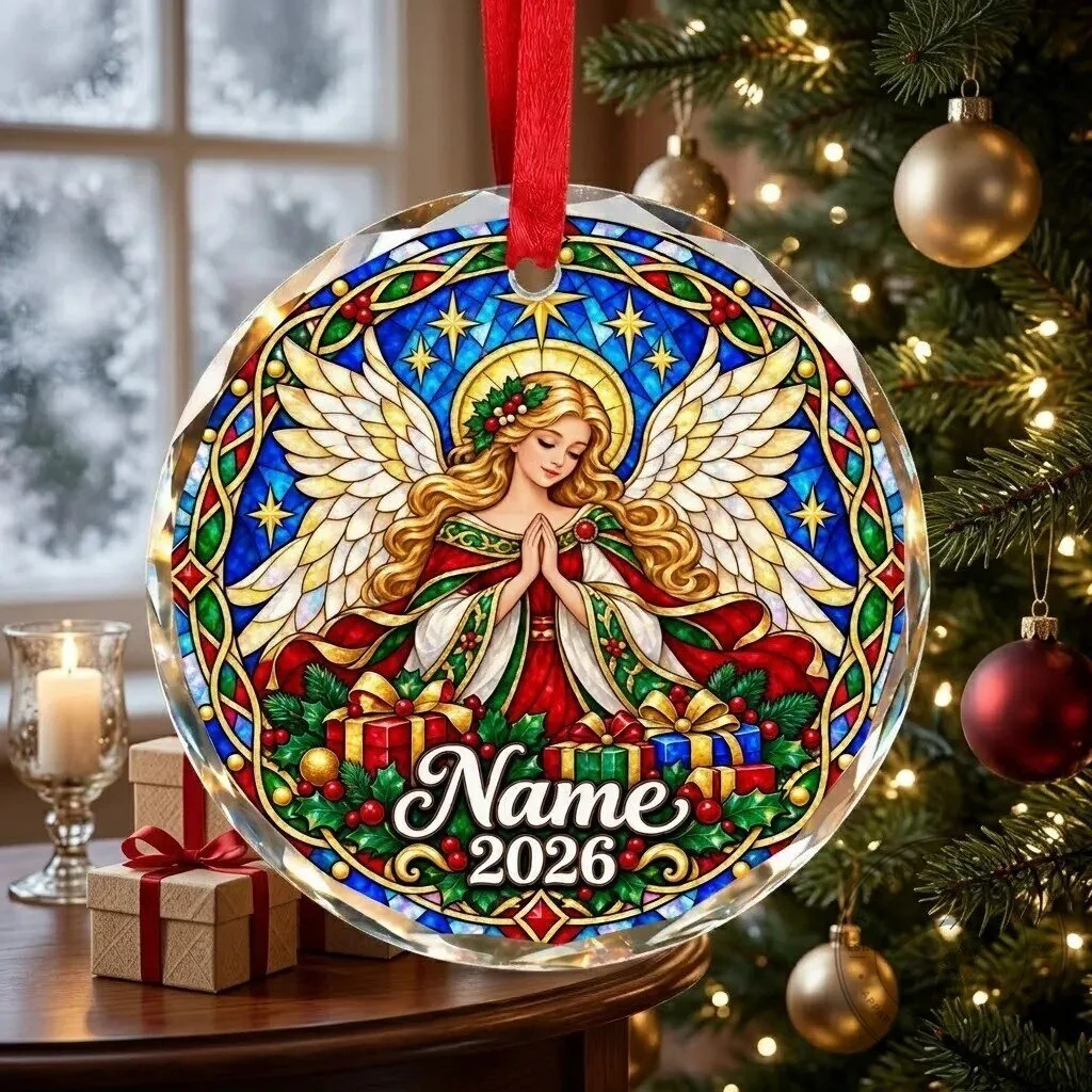 Personalized Stained Glass Angel Christmas Ornament 2026 8 Personalized Stained Glass Angel Christmas Ornament 2026 product design shown in a detailed view
