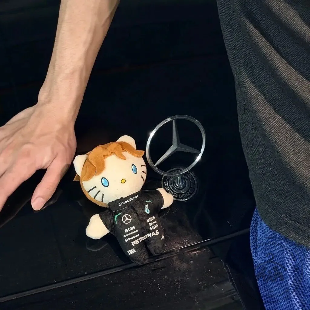 George Russell F1 Hello Kitty Plush Charm 8 George Russell F1 Hello Kitty Plush Charm product design shown in a detailed view
