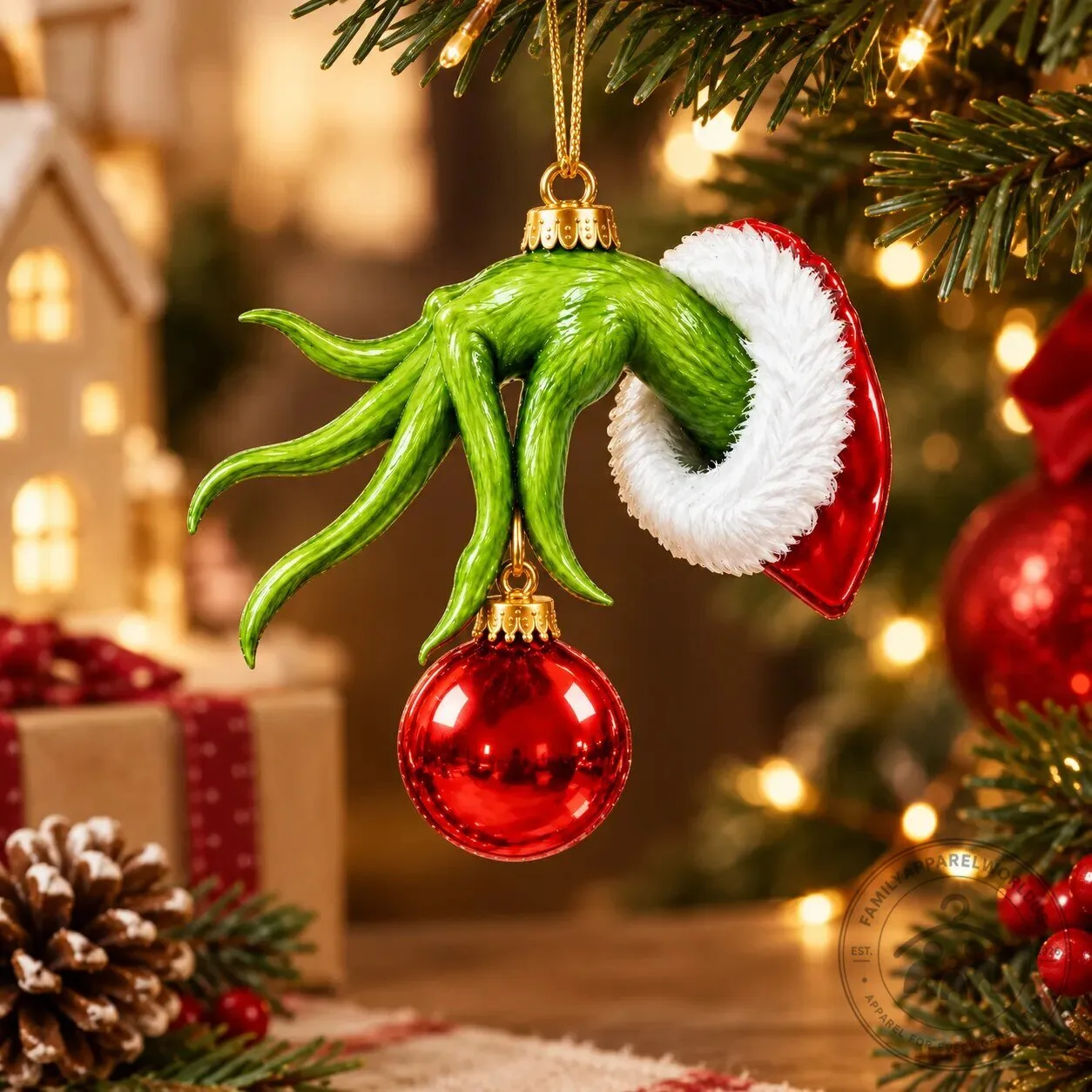 Grinch Hand Holding Ornament 2026